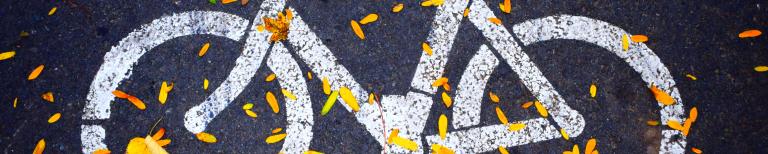 Fietssymbool op asfalt